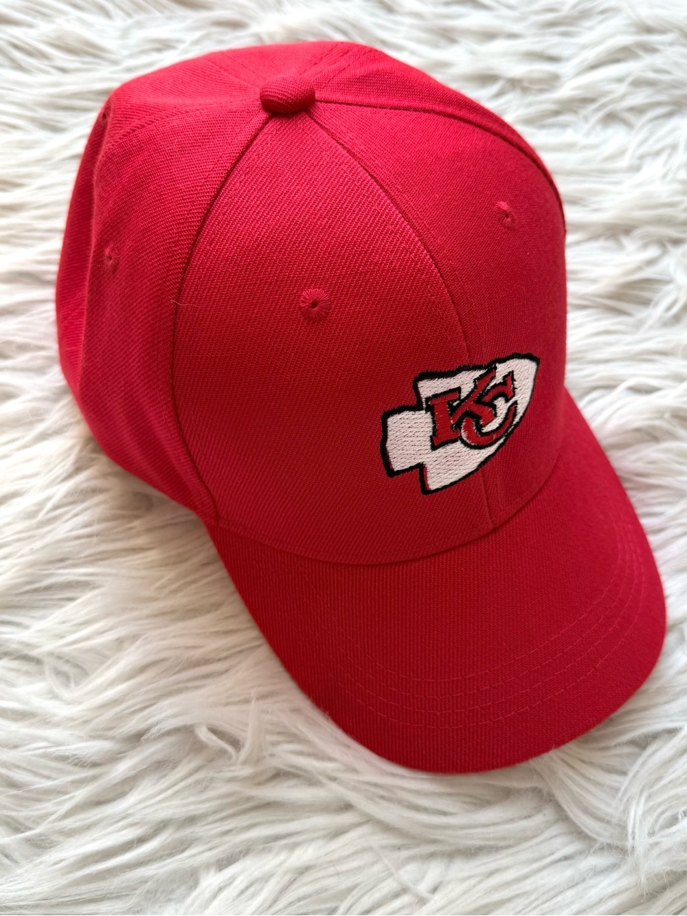 Embroidered adult adjustable strap red baseball cap hat